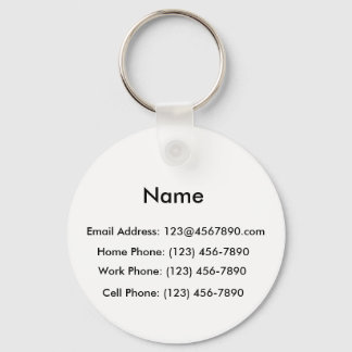 Personal Info- Customize It! Keychain