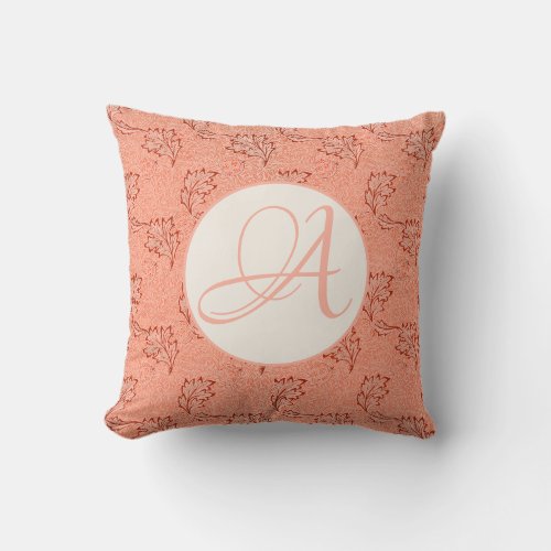 PERSONAL INITIAL PINK PILLOW WITH JAPANESE BIRD