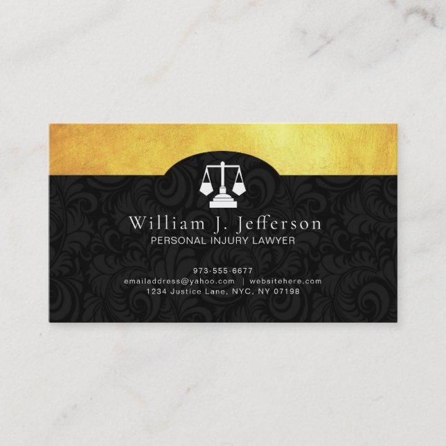 Personal Injury Lawyer Business Cards (Front)