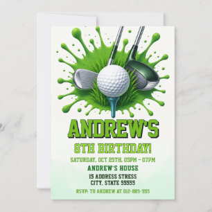 Personal Kid Golf birthday Party  Invitation