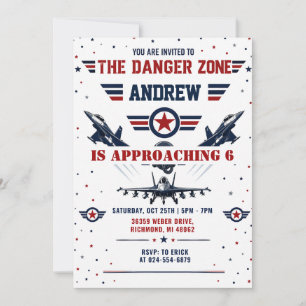 Personal kids Air force Birthday party Invitation