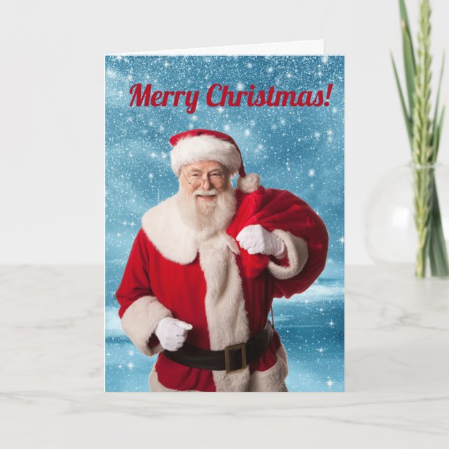 Personal KID'S From Santa Claus CUSTOM Christmas Holiday Card (Front)