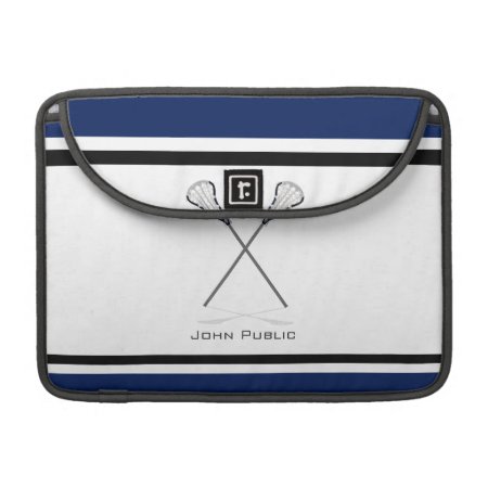 Personal Lacrosse Blue Black Macbook Pro 13 Sleeve