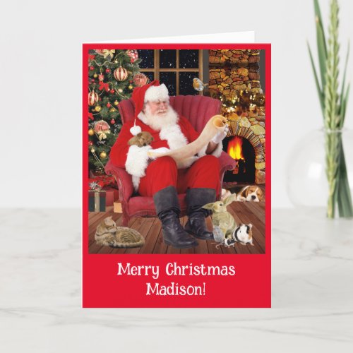 Personal Letter to KIDS From Santa Claus Red Holiday Card