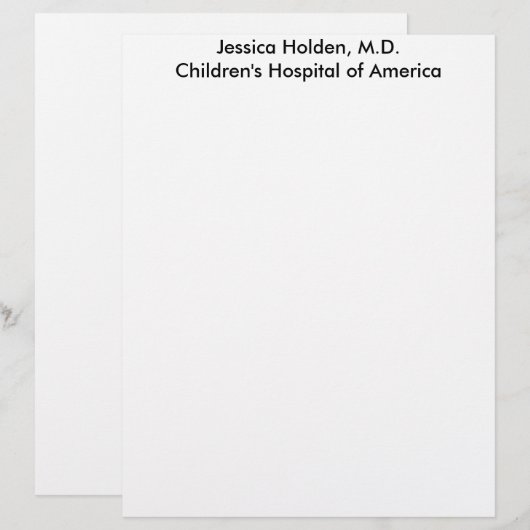 Personal Letterhead-Sample (Front/Back)