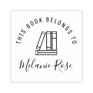 personal library handwritten lettering book stamp