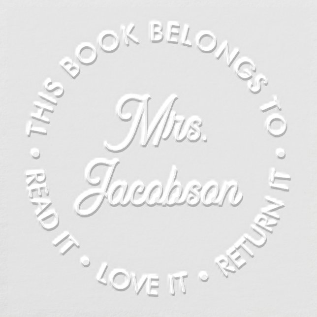 Personal Library Stamp Custom Embosser (Design)