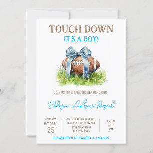 Personal Little Baby Boy Football Baby Shower Invitation