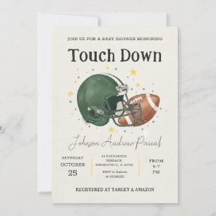 Personal Little Football Baby Shower watercolor  Invitation