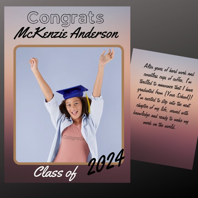 Personal Message Photo Graduation Announcement (Creator Uploaded)