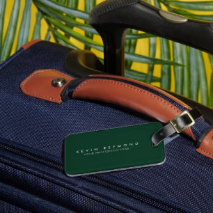 Personal Minimal Basic Simple Professional Green Luggage Tag