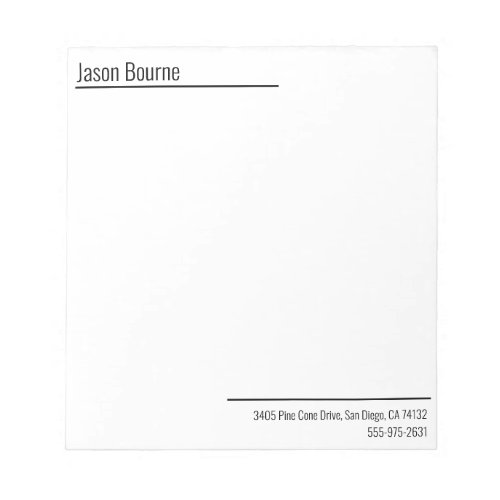 Personal Minimalist Modern Notepad