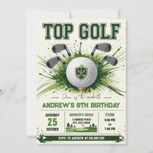 Personal modern Golf Birthday Invitation