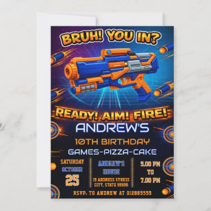 Personal modern Nerf Birthday Party Invitation