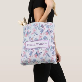 Personal Modern Watercolor Blue Hydrangeas Floral 