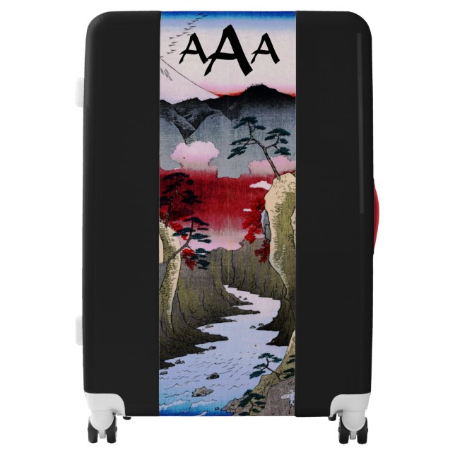PERSONAL MONOGRAM CUSTOM Luggage W/ JAPANESE PRINT (Front)