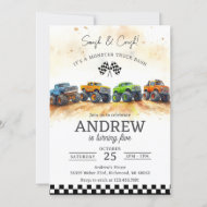 Personal Monster Truck Birthday party for kids Invitation