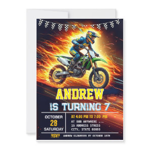 Personal Motocross Dirt Bike Birthday Invitation