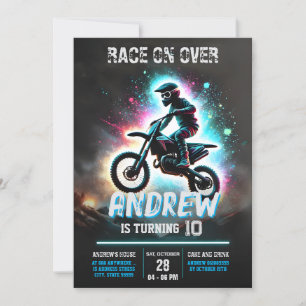Personal Motocross Dirt Motorbike Boy Birthday Invitation