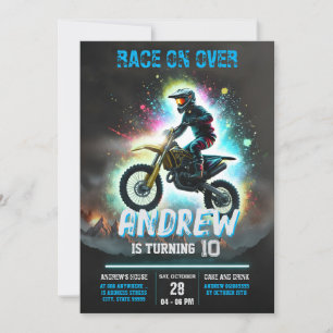 Personal Motocross Dirt Motorbike Boy Birthday Invitation