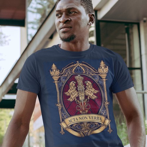 Personal Motto and Coat of Arms Man of Action T_Shirt
