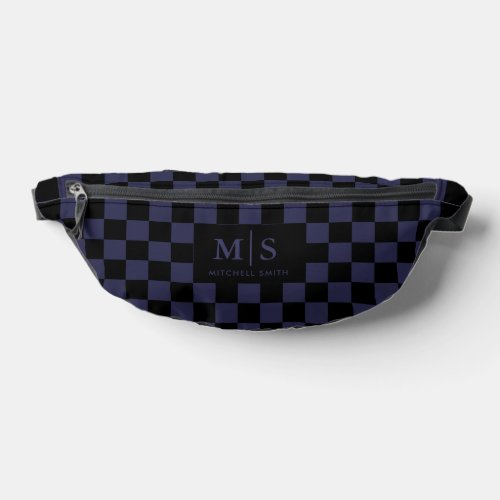 Personal Name and Initilas Modern Checkered Fanny Pack