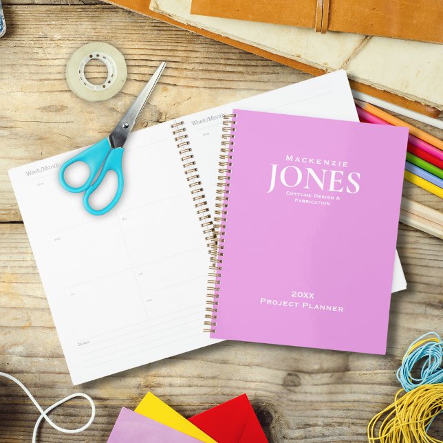 Personal Name Brand Business Logo Modern Pink Planner (Creator Uploaded)