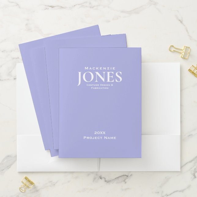 Personal Name Brand Business Logo Modern Purple Pocket Folder (In Situ)
