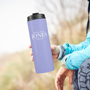 Personal Name Brand Business Logo Modern Purple Thermal Tumbler