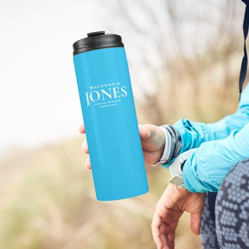 Personal Name Brand Business Logo Modern Turquoise Thermal Tumbler