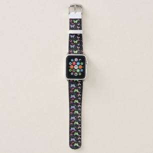 Personal Name Elegant Purple Bright Butterflies Apple Watch Band