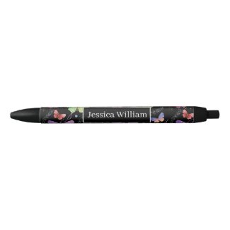 Personal Name Elegant Purple Bright Butterflies 
