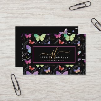 Personal Name Elegant Purple Bright Butterflies