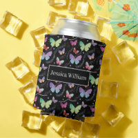 Personal Name Elegant Purple Bright Butterflies