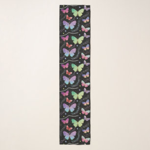 Personal Name Elegant Purple Bright Butterflies  Scarf