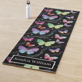 Personal Name Elegant Purple Bright Butterflies 
