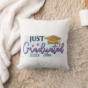 Personal Name Just graduated 2023 Throw Pillow