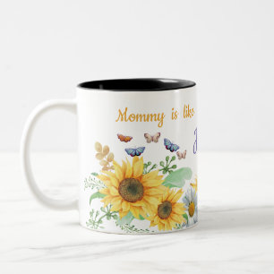 Personal Name  sunflower spring  Two-Tone Coffee Mug