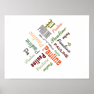 Personal Name Typographic Collage Poster