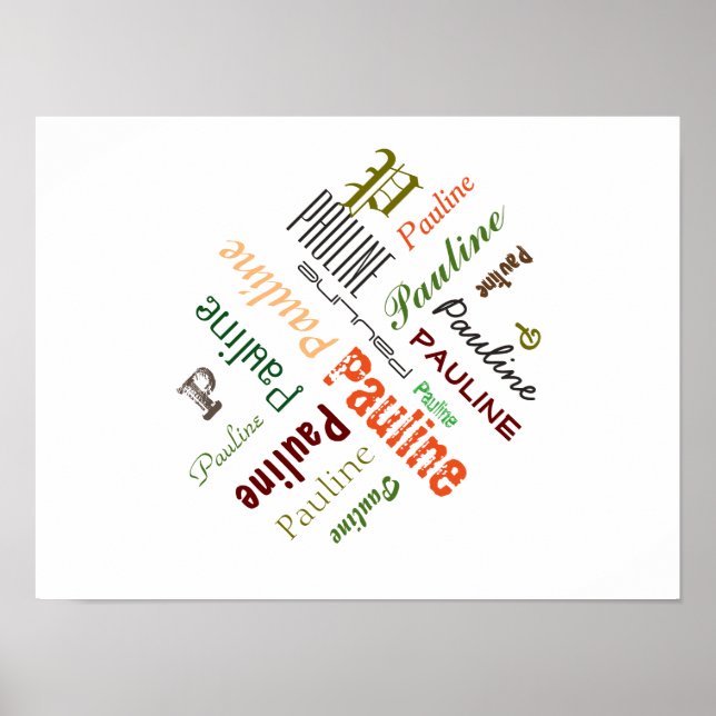 Personal Name Typographic Collage Poster (Front)