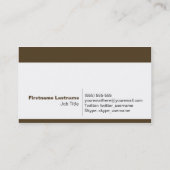 Personal Networking Business Cards in Brown (Back)
