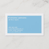 Personal Networking Business Cards in Light Blue (Back)