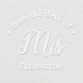 From the Desk of 3 Initial Monogram Name Custom Embosser