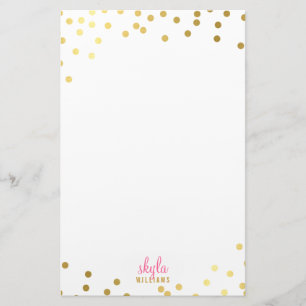 PERSONAL NOTE cute glamorous gold foil confetti Stationery
