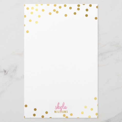 PERSONAL NOTE cute glamorous gold foil confetti Stationery