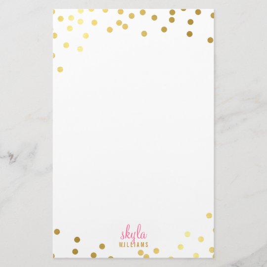 PERSONAL NOTE cute glamorous gold foil confetti Stationery