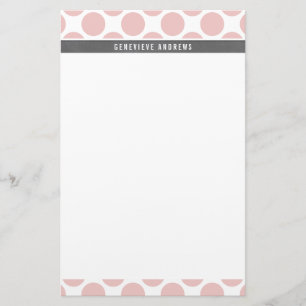 PERSONAL NOTE cute large polka dot baby pink Stationery