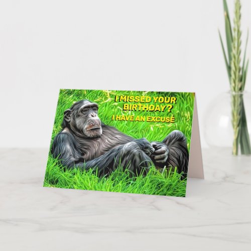 Personal Orangutan Funny Missed Birthday  Message Card