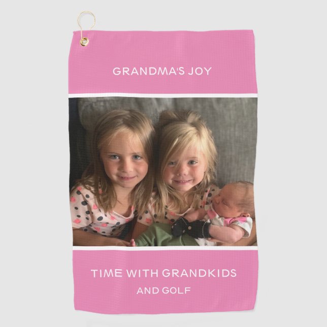 Personal Photo and Text Golf Towel (Front)