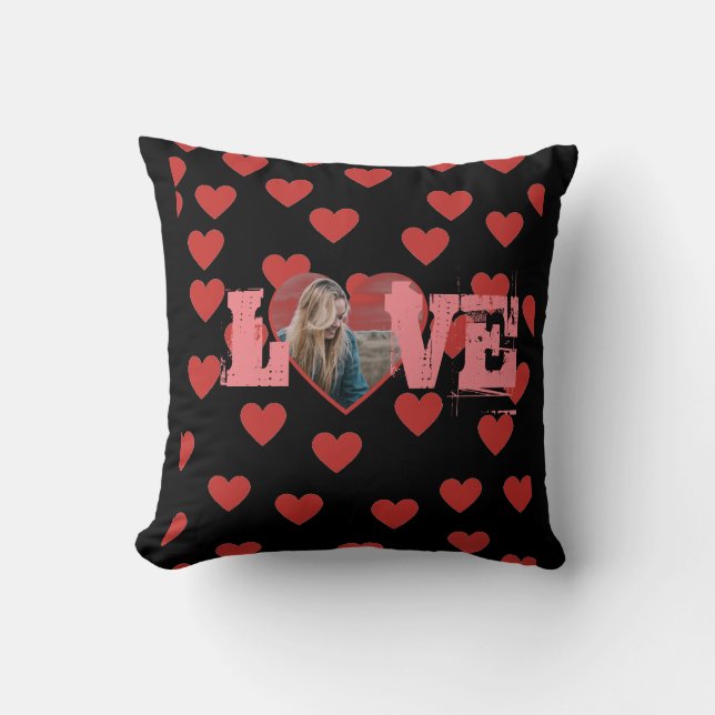 personal photo LOVE Heart shaped  Throw Pillow (Front)